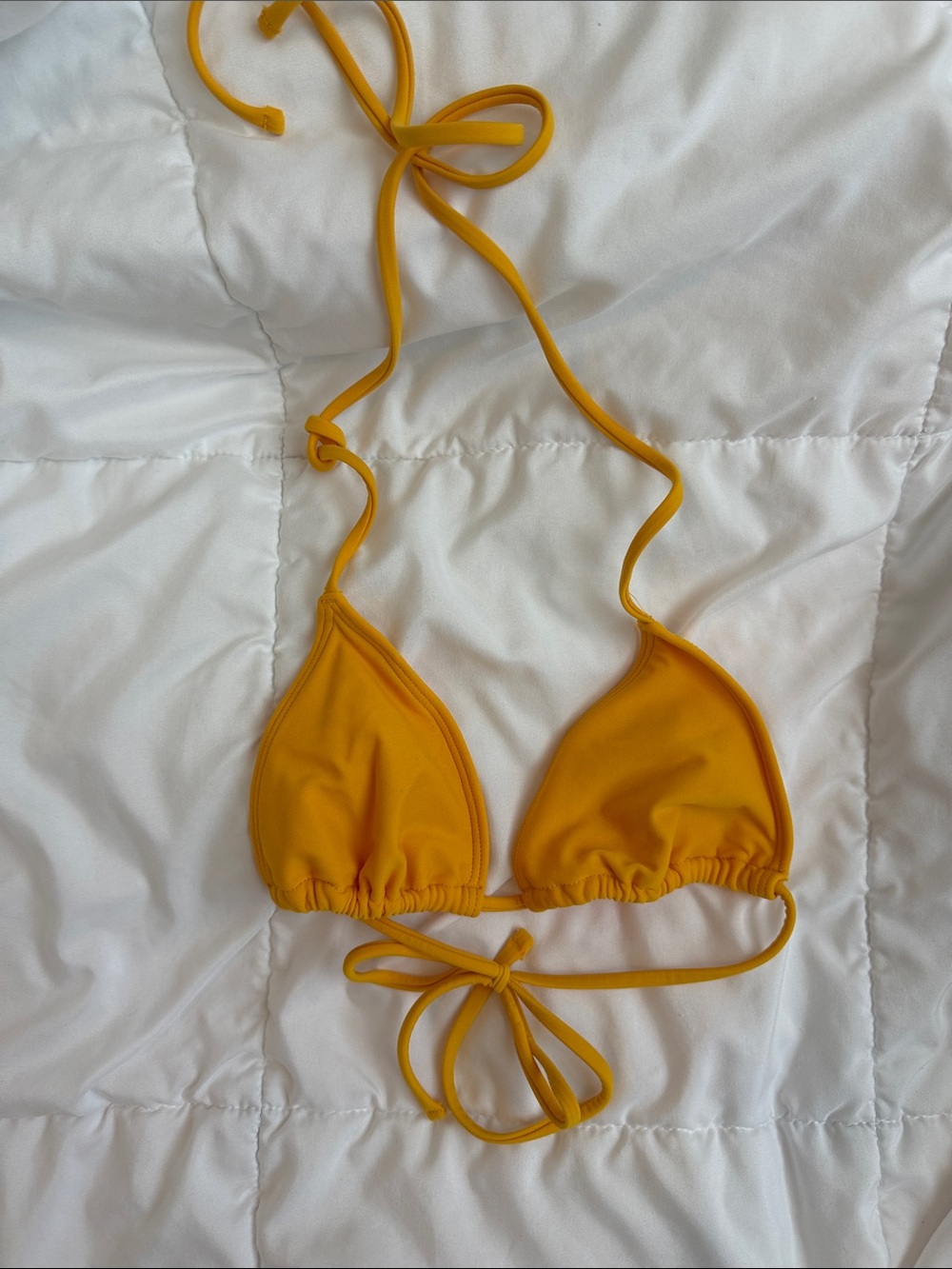Abercrombie & Fitch Yellow Triangle Bikini Top